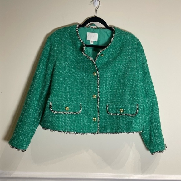 H&M Textured-weave Jacket in Green XL - Picture 8 of 13